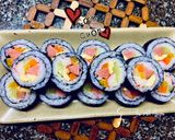 Hình bước làm 4 của món Cơm cuộn Kimbap (không dùng mành tre)