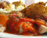 Foto del paso 6 de la receta Pechuga de pavo rellena con patatas deluxe y salsa de piquillos