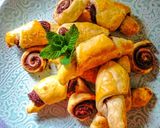 A picture of step 4 of Nutella roll ups.