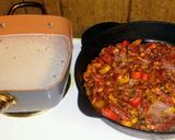 A picture of step 1 of Pepper Steak & Rice.