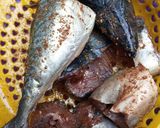 A picture of step 1 of Fish and boiled egg sauce.