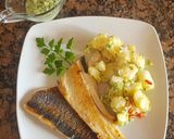 Foto del paso 4 de la receta: Trucha a la plancha, c/papas y salsa verde. #Mercado