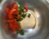 A picture of step 1 of Panner with Bell peppers.