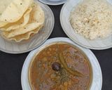 A picture of step 3 of Daal sagah(bathua ka saag with Chana daal).