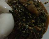 Okora soup and dry fish with Agidi