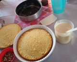 A picture of step 3 of Peach and Walnut Tres Leches Cake.