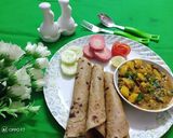 A picture of step 8 of Sprout aaloo ki sabji with ghee ke parathe.