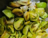 हरा टमाटर की खट्टी मीठी सब्जी (green tomoto sweet & sour sabji recipe in Hindi) रेसिपी चरण 2 फोटो