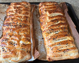 Foto del paso 5 de la receta: Trenzas de hojaldre con jamón York, queso y chorizo