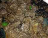 A picture of step 6 of Tawa kaleji.