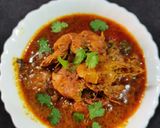 A picture of step 10 of Prawn curry.
