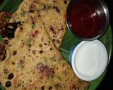 A picture of step 3 of Besan chilla.