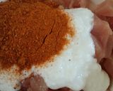 A picture of step 1 of Orange Chicken skewers.