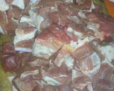 A picture of step 1 of Pork Mixiote with Nopales in Adobo.