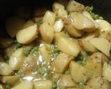 A picture of step 6 of Saffron Flowers with English Peas and Potatoes.