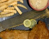 A picture of step 6 of Traditional English fish and chips.
