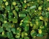 A picture of step 2 of Masala bhindi.