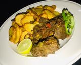 A picture of step 6 of Chips and grilled liver sauce🔥.