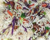 A picture of step 2 of Vegetable Fried Rice.