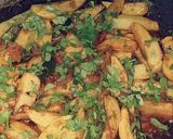A picture of step 5 of Spicy fried potato sabzi.