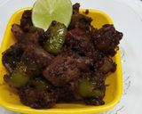 A picture of step 5 of Mutton chilli fry.