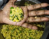 A picture of step 4 of Chana Dal Palak Vada.