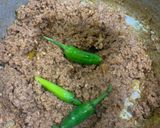 A picture of step 5 of Dum ka Qeema.