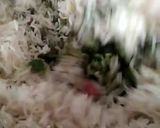 A picture of step 5 of Green Rice with Paneer and Vegetables in Creamy Cheesy Ragi Sauce.