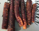 Une image de l'étape 2 de Fondue de poireaux aux carottes violettes et curcuma.