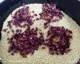 A picture of step 2 of Rose flavour Tilgul Modak.
