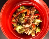 A picture of step 6 of Sesame beef with brocolli.