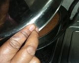 A picture of step 6 of Biscuit cake in a pan.