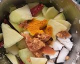 A picture of step 1 of Mango Coconut chutney.