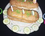 A picture of step 5 of Chicken long burger.