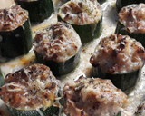 Foto del paso 5 de la receta: Nidos de calabacín relleno de atún y queso azul
