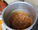 A picture of step 4 of Aalu gosht (mutton/beef).