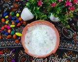 A picture of step 3 of Cucumber Peel Raita.