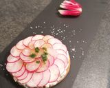 A picture of step 5 of Spring Pink Radish Tartlets.