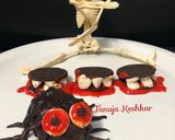 A picture of step 9 of Oreo mouth Dentures and Spooky Spider.