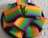 Foto langkah ke 11 dari resep Kue Lapis Rainbow / Lapis pepe.