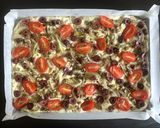A picture of step 7 of Focaccia Puttanesca.