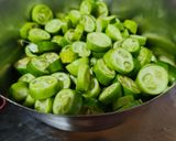 A picture of step 1 of Tindora pickle.