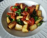 Foto del paso 9 de la receta: Ensalada tibia de pimientos con yuca y bimi