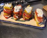 Une image de l'étape 9 de Millefeuille de poivrons bicolores,cœur de saumon fumé et crème de feta.