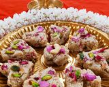 A picture of step 7 of Rose petals and milk Kalakand.