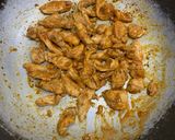 A picture of step 3 of Creamy One Pot Chicken Fajita with Noodles.