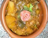 A picture of step 4 of Achaari baingan aloo.