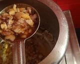 A picture of step 2 of Aloo matar in red gravy.
