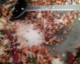 A picture of step 2 of Mysore Masala Dosa with Mysore Chutney.