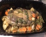Une image de l'étape 3 de Rôti de sanglier au lard et vin rouge (marinade maison au cognac, aromates et légumes).